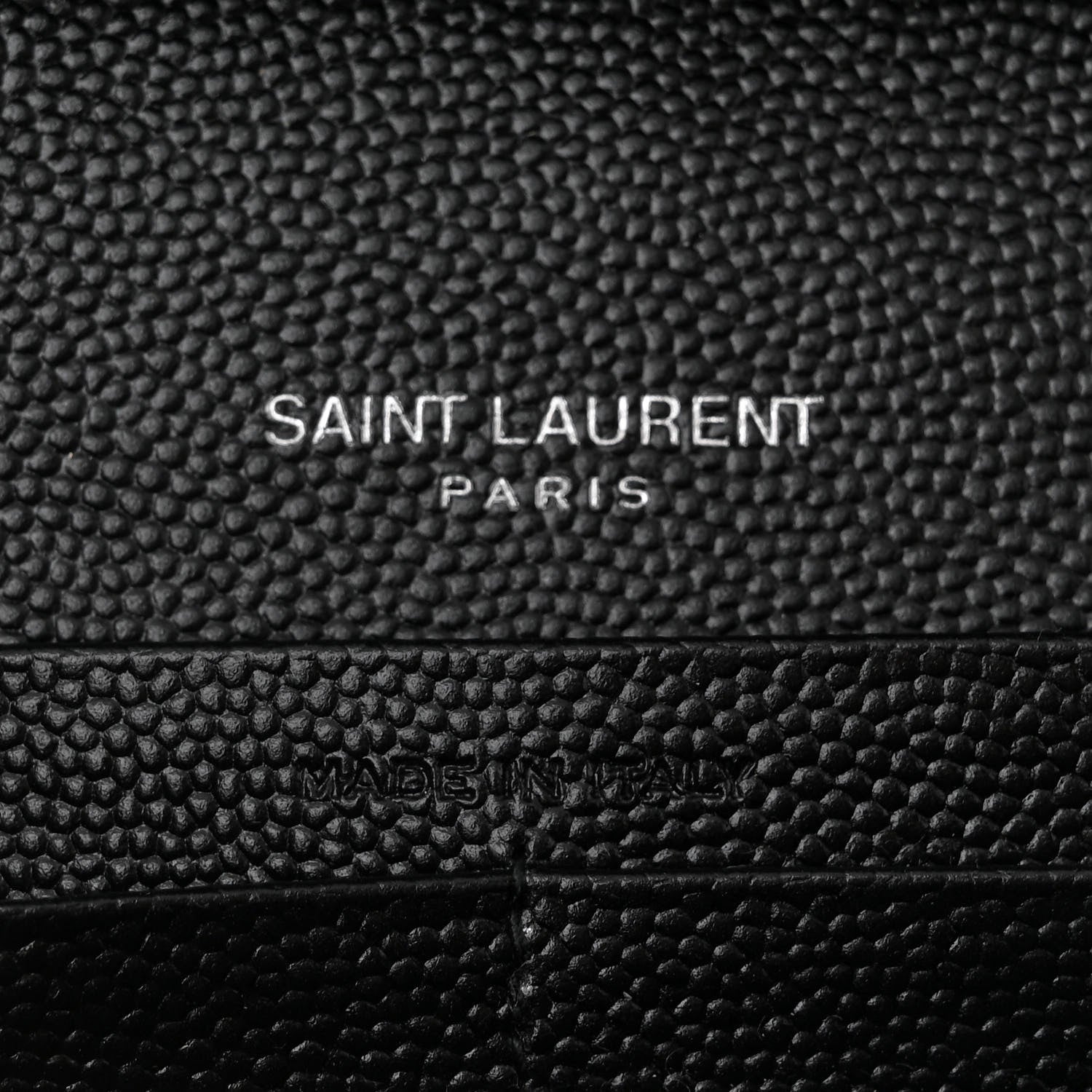 Saint Laurent Grain De Poudre Matelasse Chevron Monogram Chain Wallet Black 6 of 11