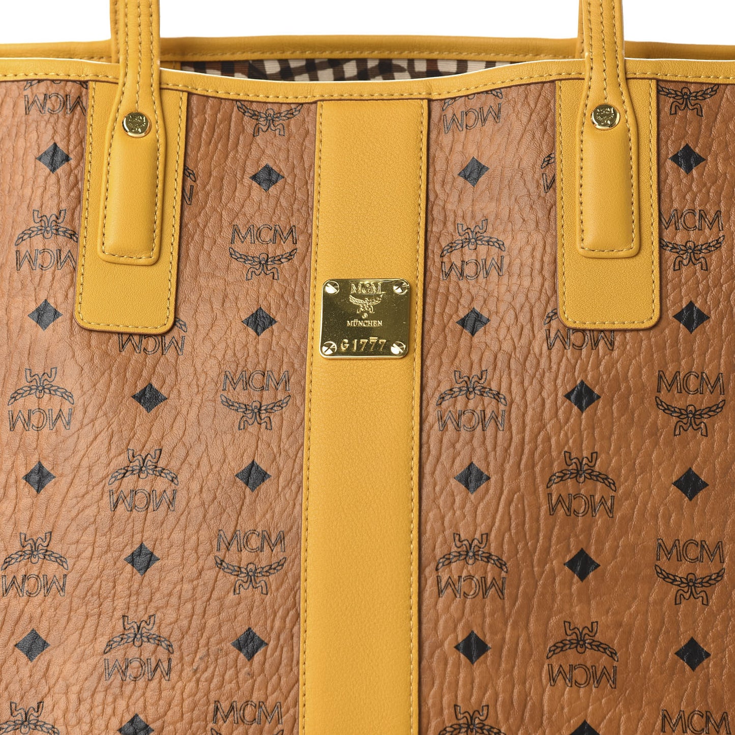 Visetos Medium Liz Reversible Shopper Tote Cognac Yellow