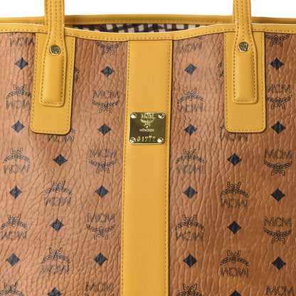 MCM Visetos Medium Liz Reversible Shopper Tote Cognac Yellow 8 of 16