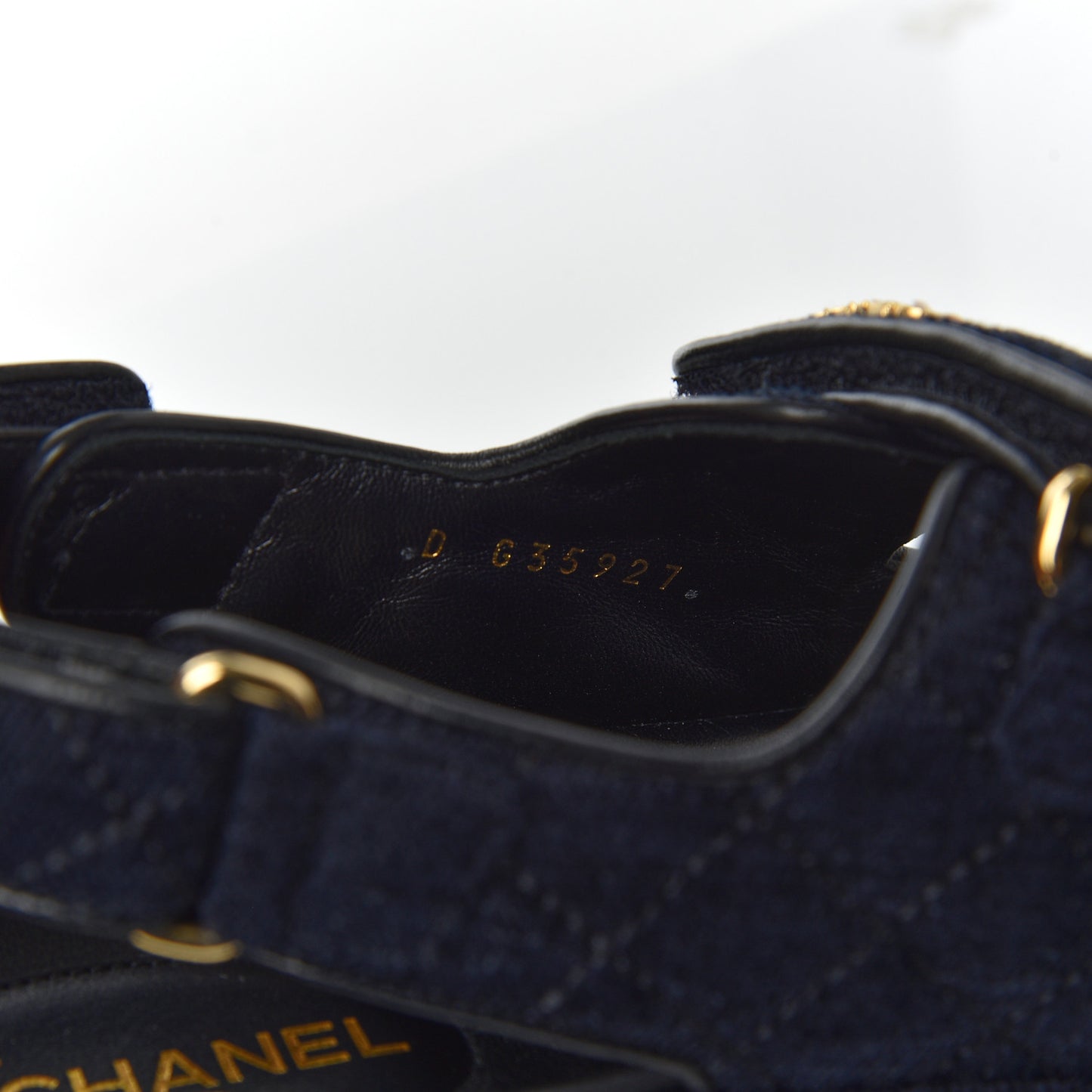Denim Quilted Dad Sandals 38.5 Blue