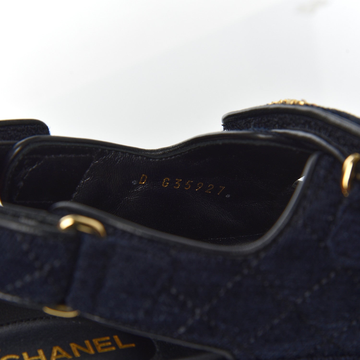 Chanel Denim Quilted Dad Sandals 38.5 Blue 7 of 8