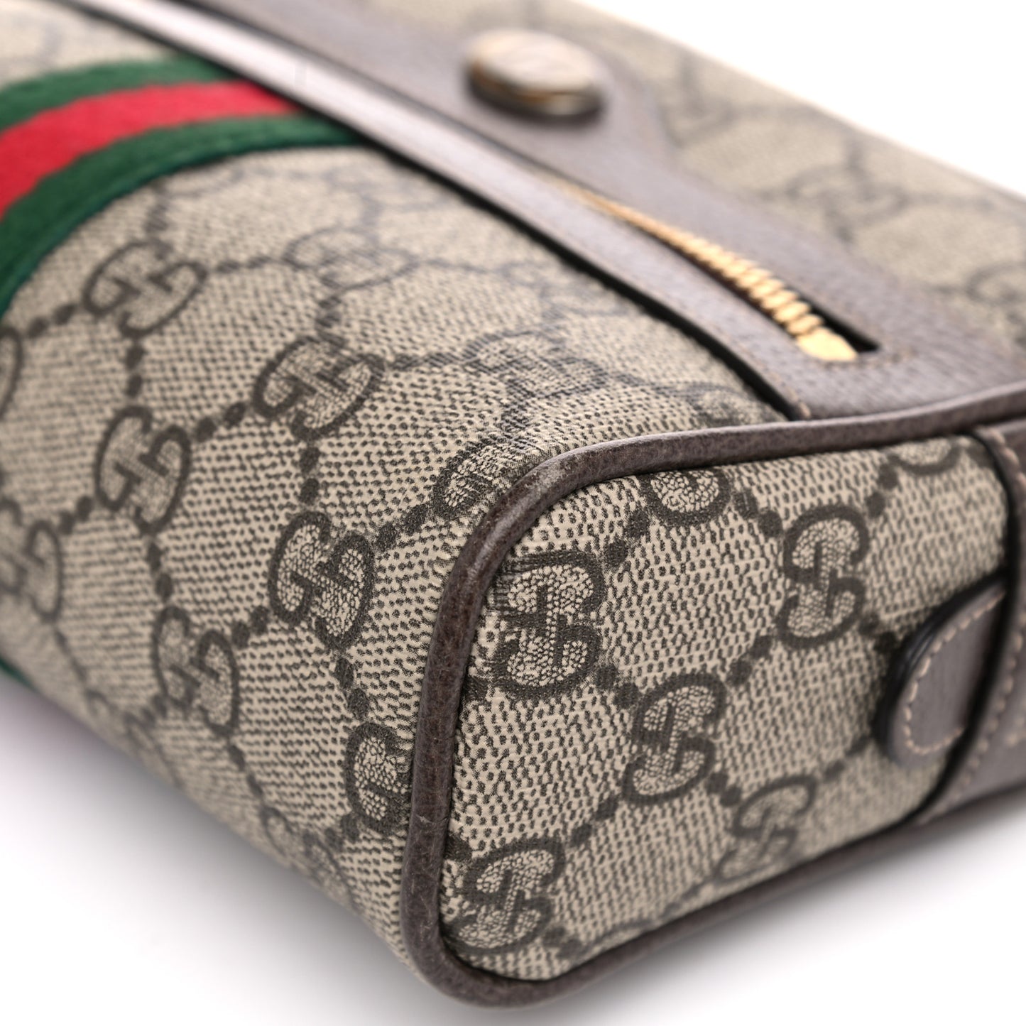 GG Supreme Monogram Web Small Ophidia Belt Bag 85 34 Dark Brown