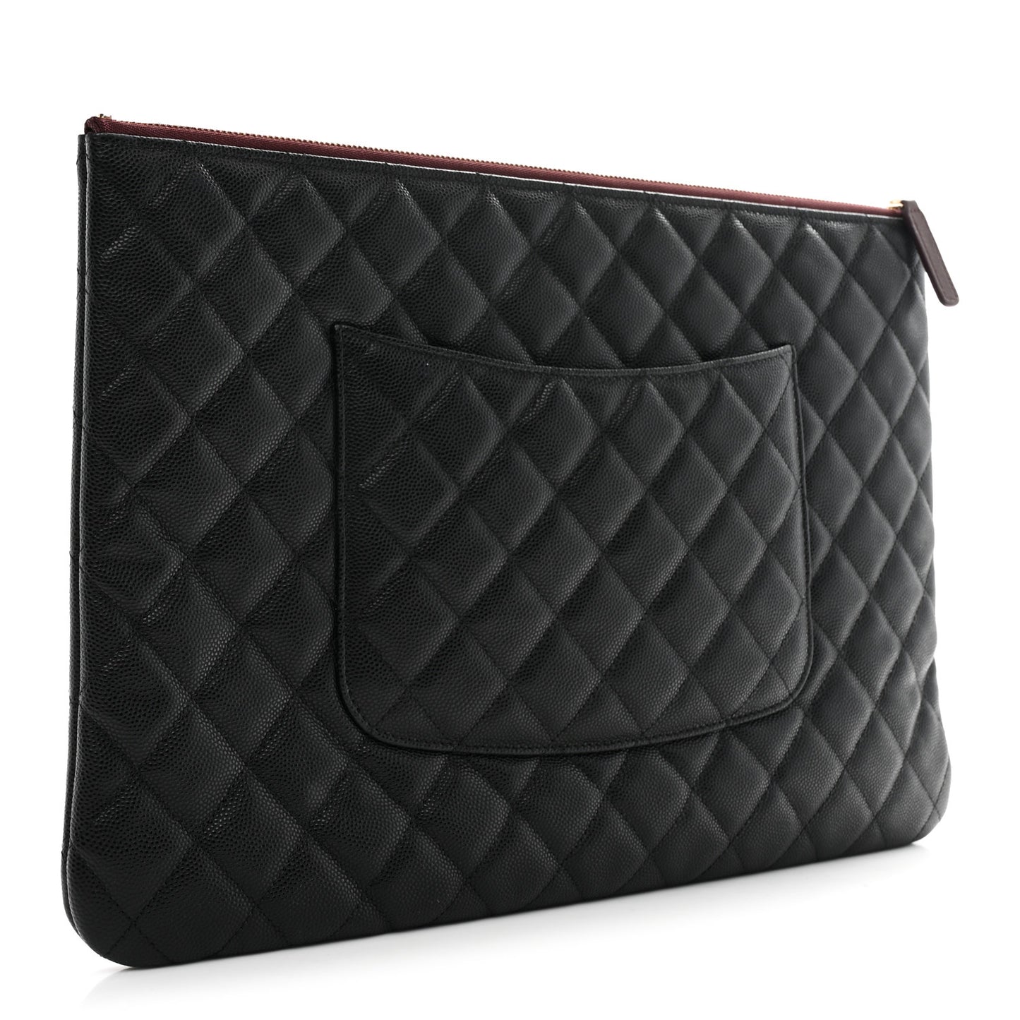 Caviar Quilted Large Cosmetic Case Black