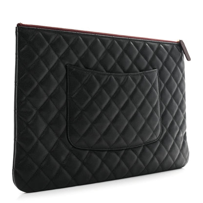Chanel Caviar Quilted Large Cosmetic Case Black 3 of 7