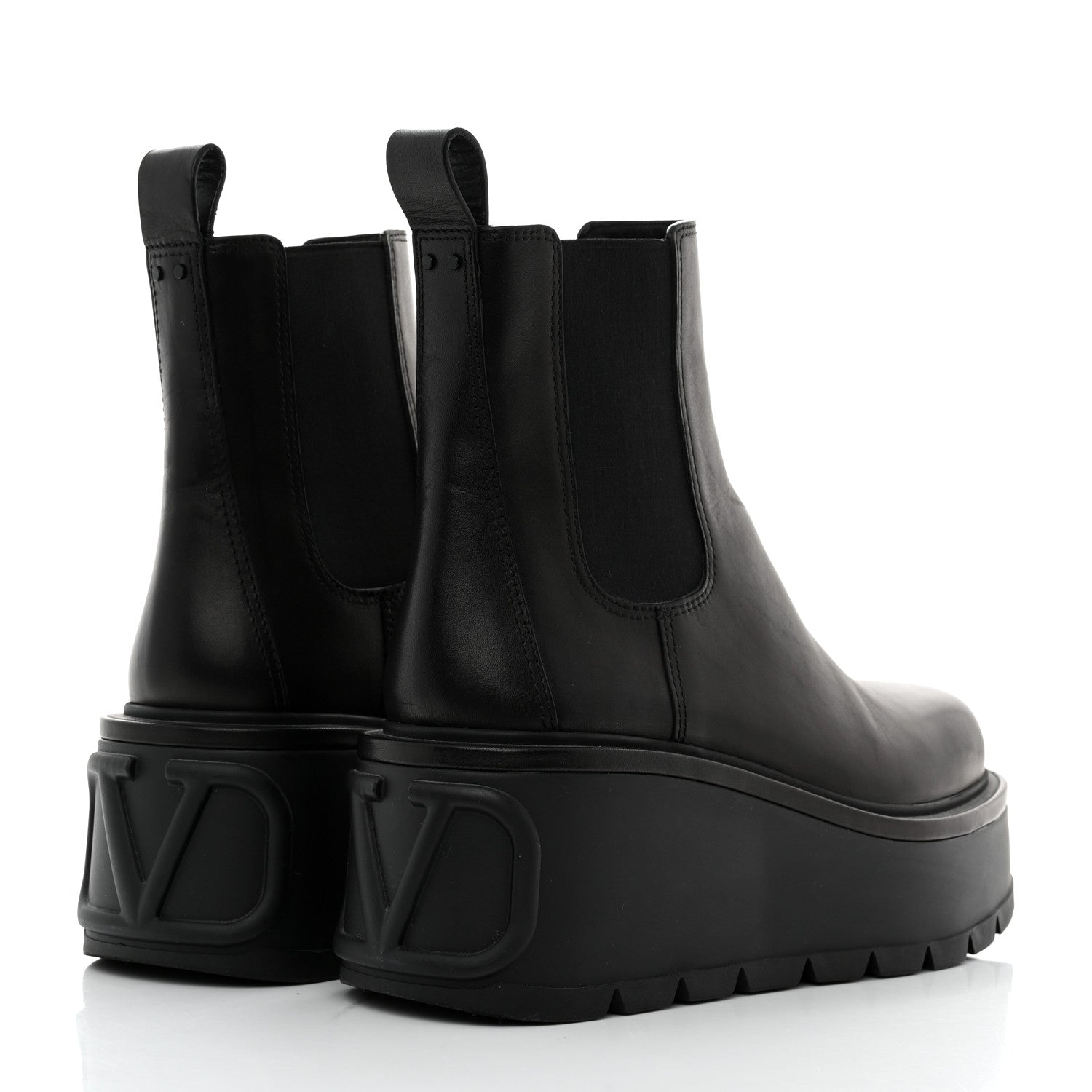 Valentino Garavani Calfskin VLOGO Uniqueform Chelsea 55/85mm Flatform Ankle Boots 40 Black 4 of 9