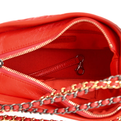 Chanel Aged Calfskin Quilted Small Gabrielle Hobo Red 4 of 11