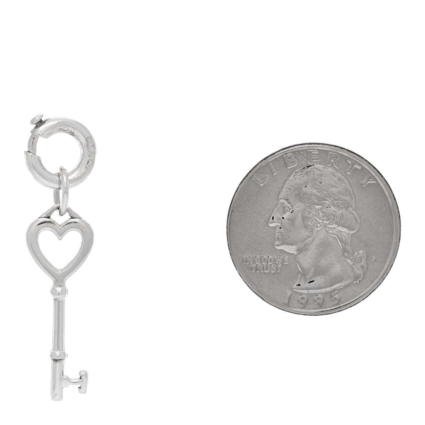 Sterling Silver Small Heart Key Pendant