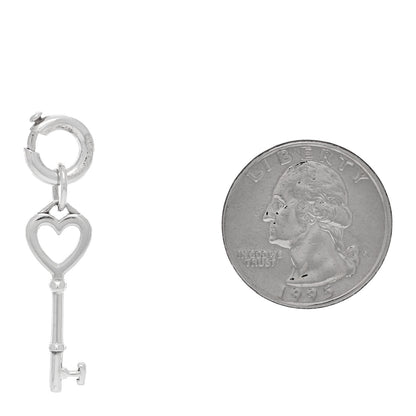 Tiffany Sterling Silver Small Heart Key Pendant 2 of 4