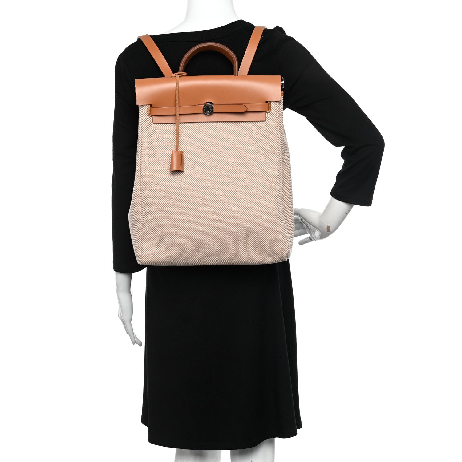 Hermes Vache Hunter Criss Viking Herbag a Dos Retourne Backpack Ecru Beige Naturel 2 of 12