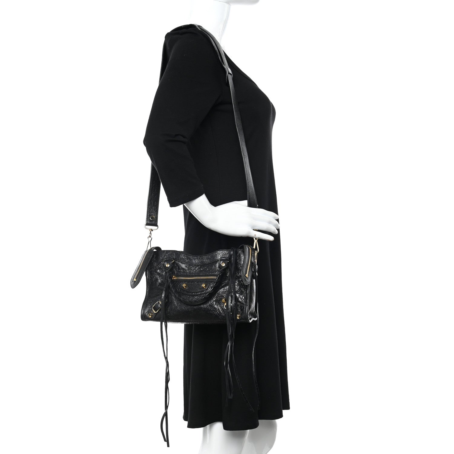 Balenciaga Agneau Classic Gold Hardware Mini City Black 2 of 10