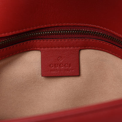 Gucci Calfskin Matelasse Small GG Marmont Shoulder Bag Hibiscus Red 8 of 10