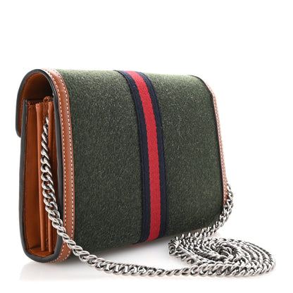 Gucci Loden Fabric Cuoio Harness Web Mini Dionysus Chain Wallet Underwood Harness Brown 3 of 10