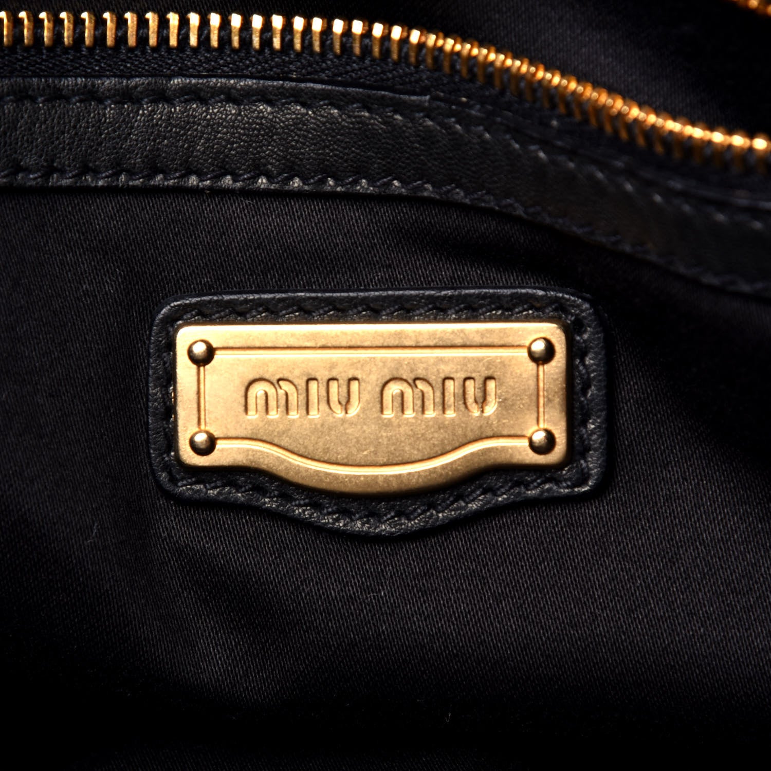 Miu Miu Nappa Spring Tote Black 7 of 10