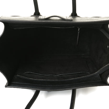 Celine Drummed Calfskin Micro Luggage Black 5 of 16