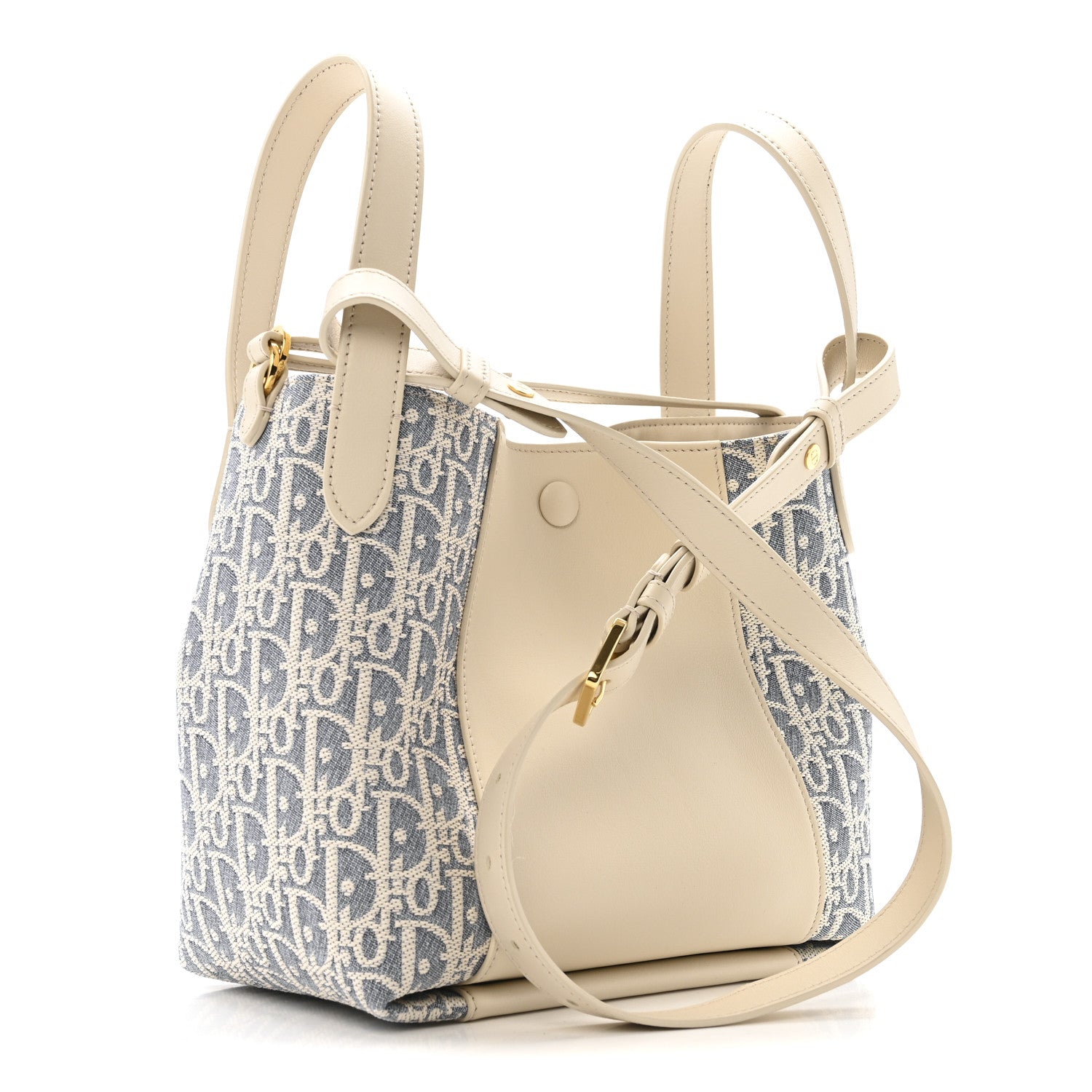 Christian Dior Oblique Calfskin Medium Signature Bucket Bag Beige 2 of 12