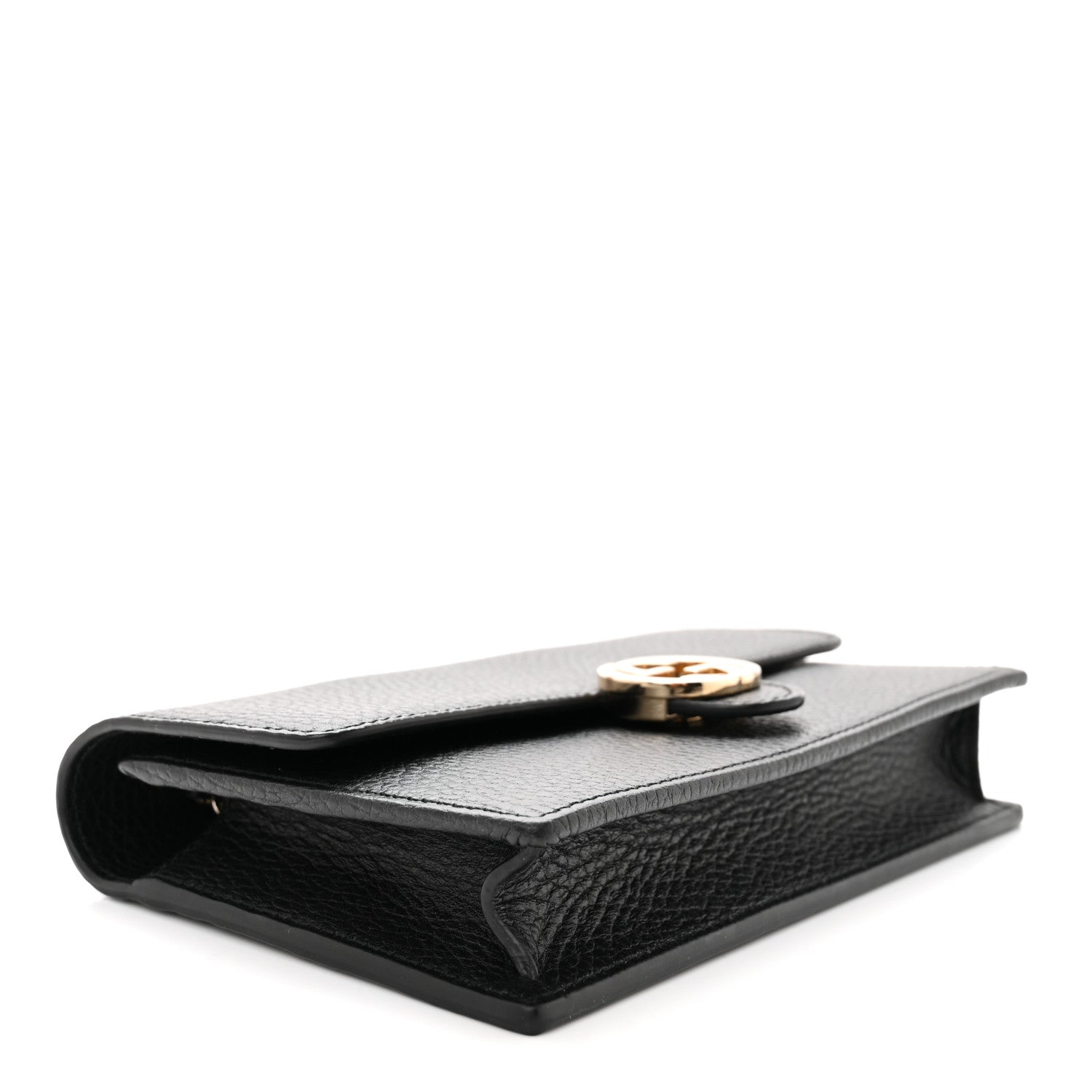 Gucci Dollar Calfskin Interlocking G Chain Wallet Black 4 of 9