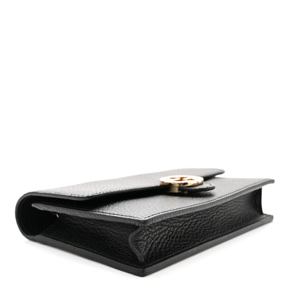 Gucci Dollar Calfskin Interlocking G Chain Wallet Black 4 of 9