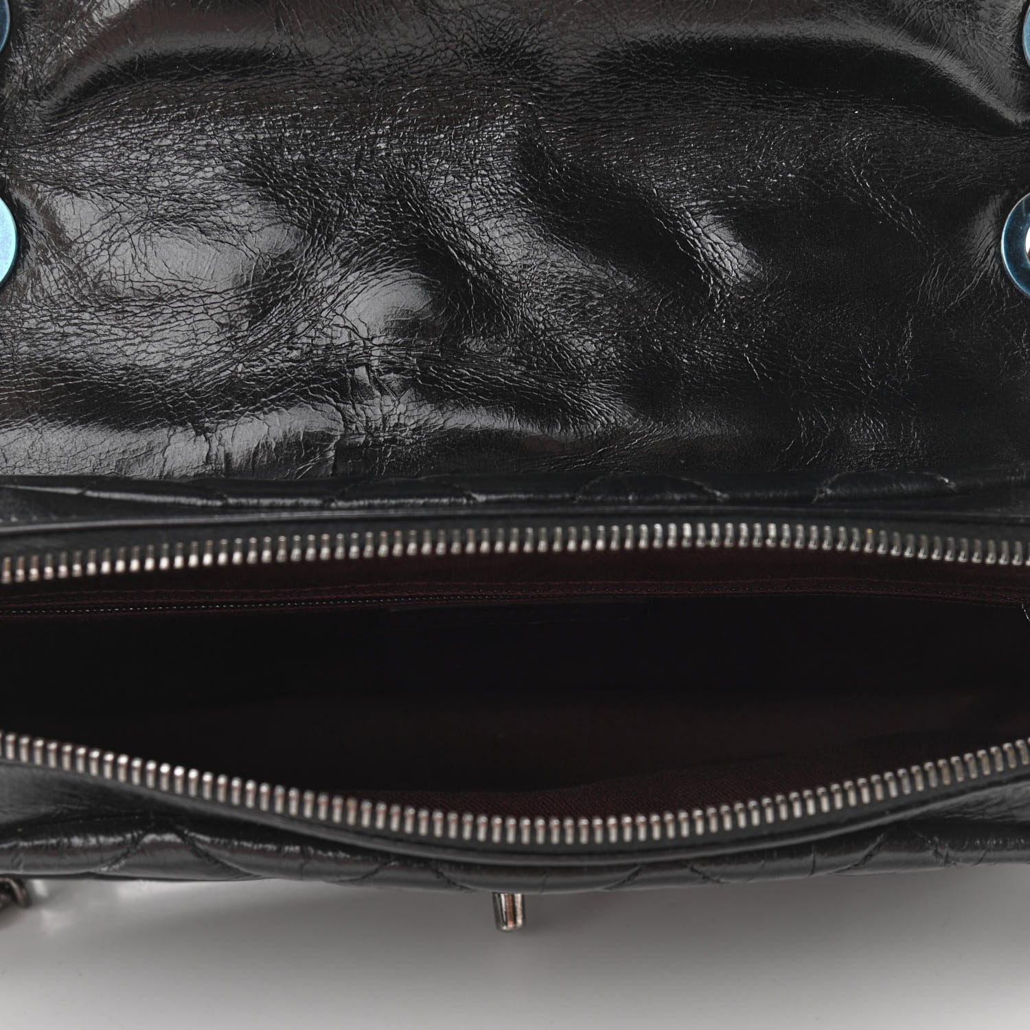 Chanel Glazed Calfskin Quilted Medium Duo Color Flap Black 5 of 10