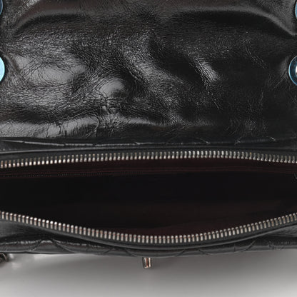 Chanel Glazed Calfskin Quilted Medium Duo Color Flap Black 5 of 10
