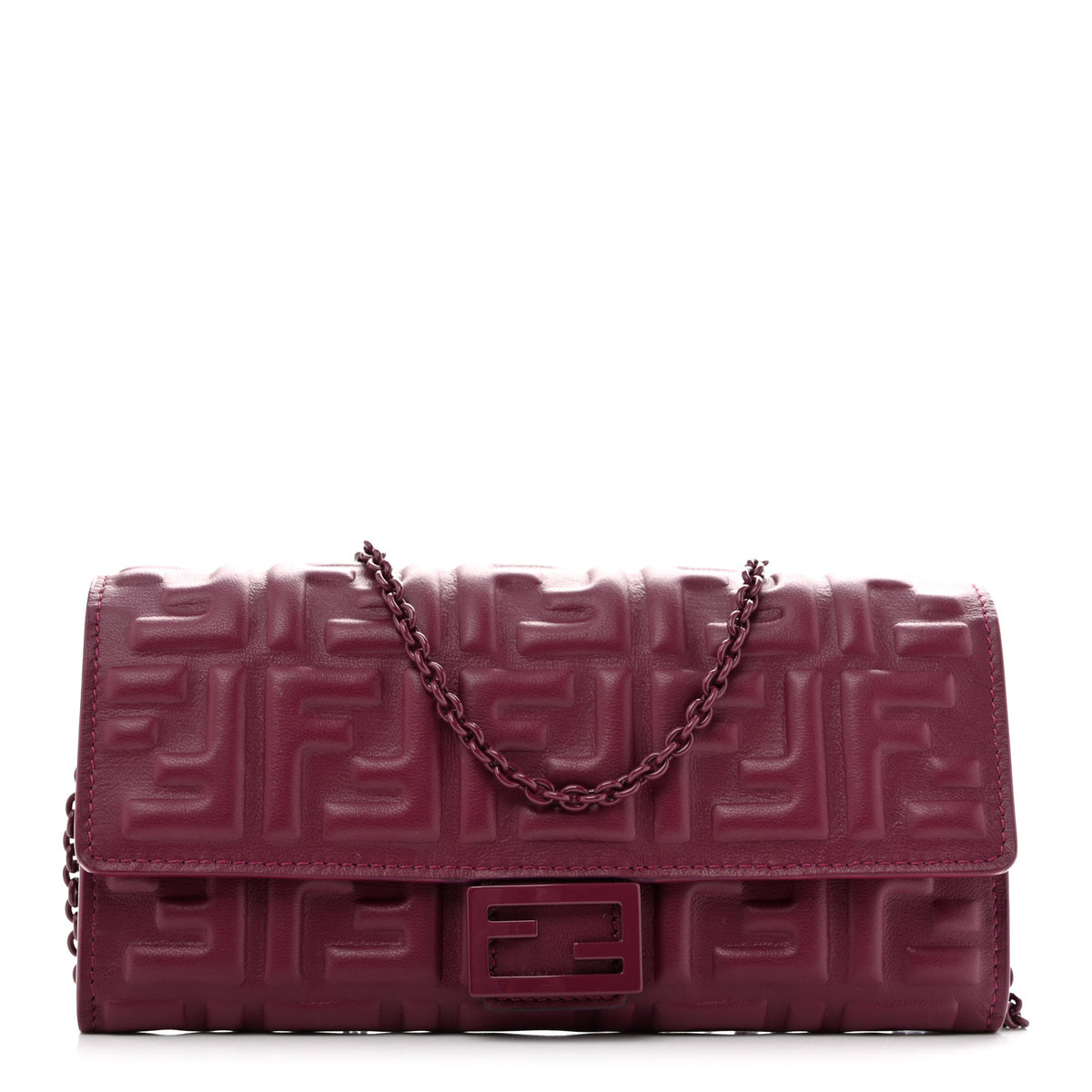 Fendi Nappa Matisse FF Embossed Continental Wallet On Chain Barlo 1 of 12