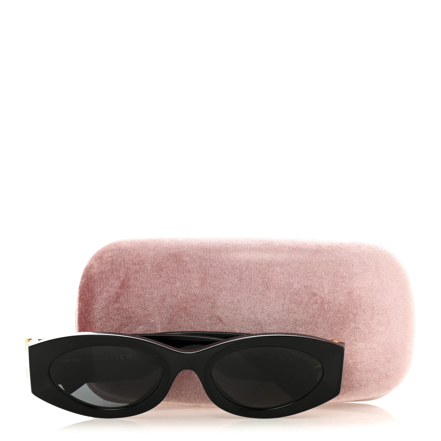 Miu Miu Acetate Oval Glimpse Sunglasses SMU11W Black 7 of 7