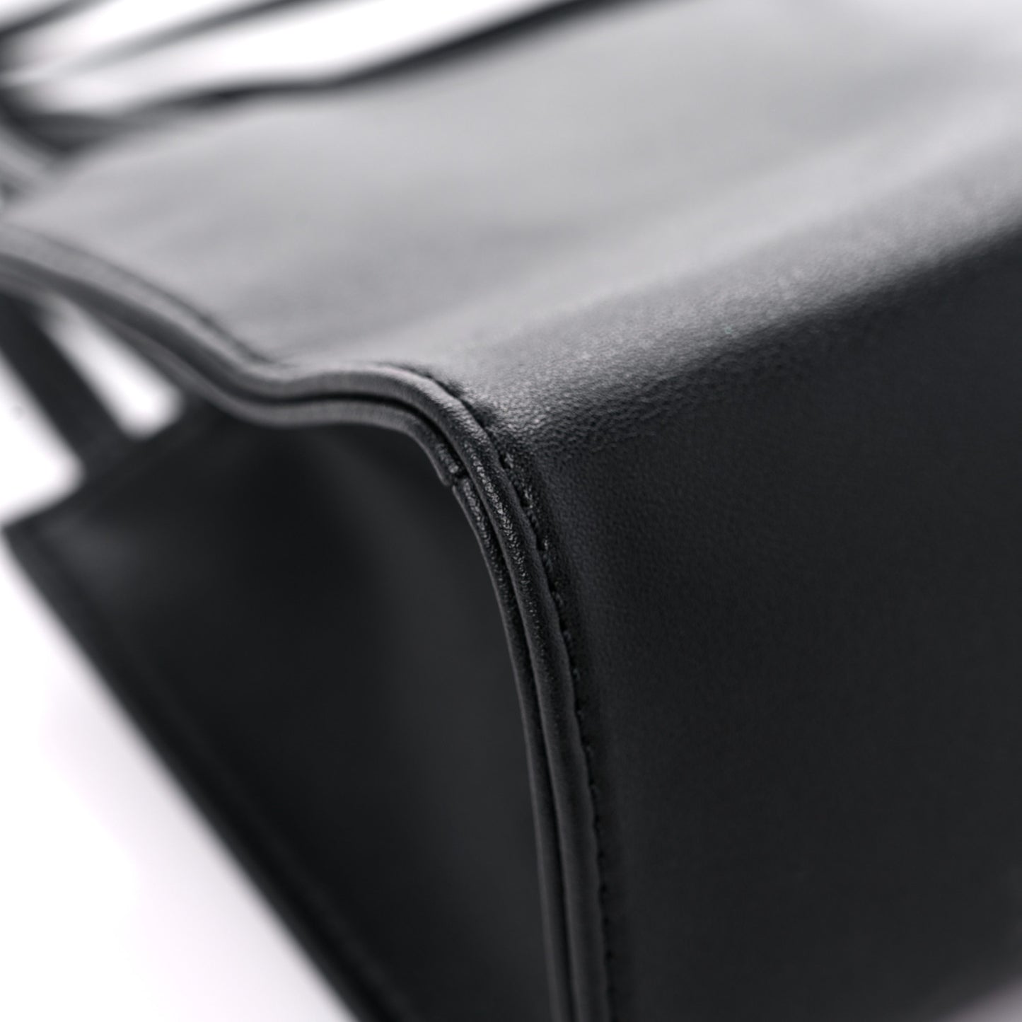 Vegan Leather Small Shopping Bag Black