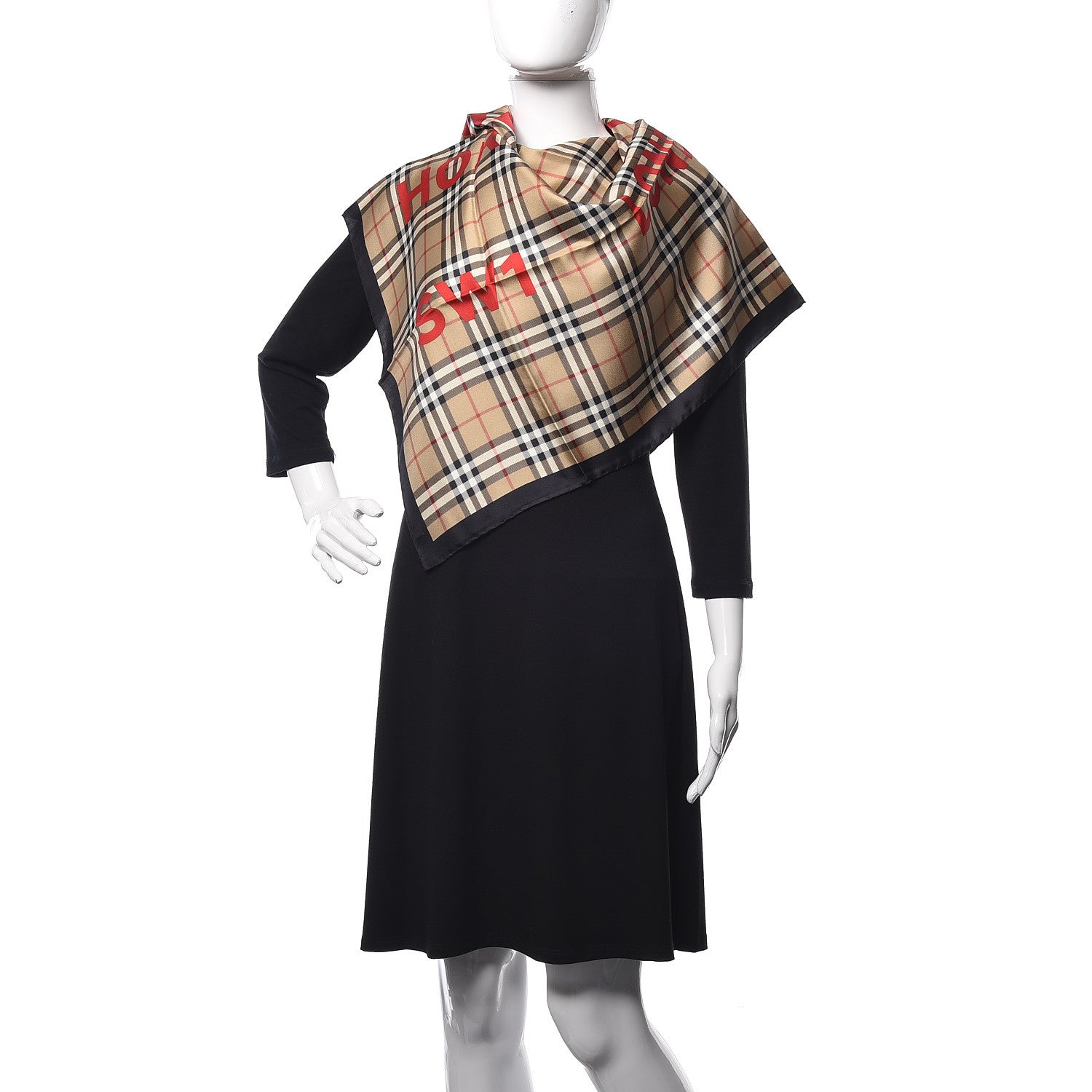 Burberry Silk Horseferry Print Vintage Check Scarf Archive Beige 2 of 4