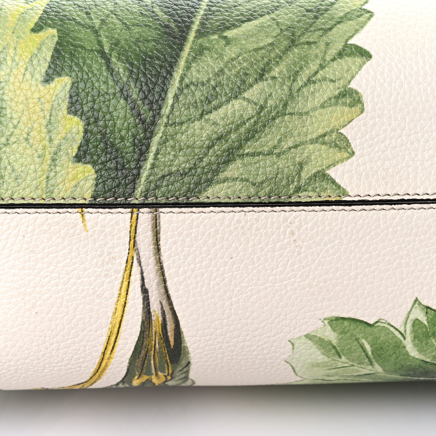Calfskin Floral Print Trifolio Top Handle Bag Multicolor
