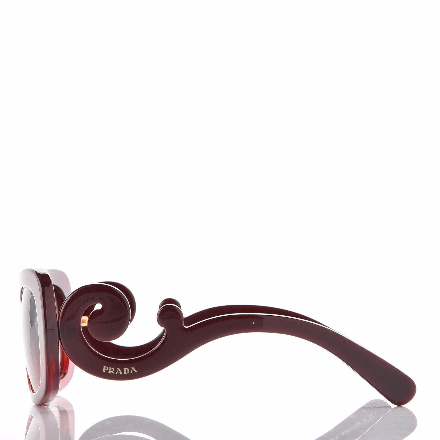 Prada Acetate Baroque Sunglasses SPR 27O Red 3 of 7