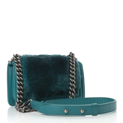 Chanel Orylag Rabbit Fur Calfskin Small Boy Flap Turquoise 3 of 11