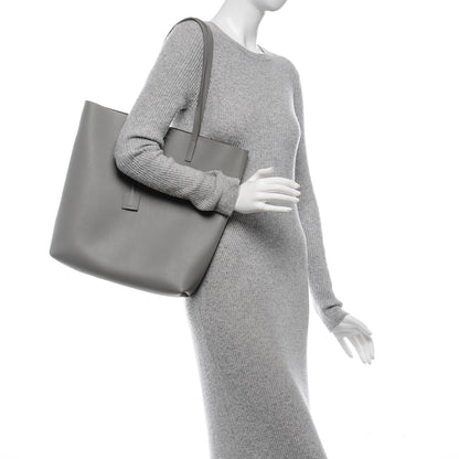 Saint Laurent Calfskin Medium Shopping Tote Light Gray 2 of 8