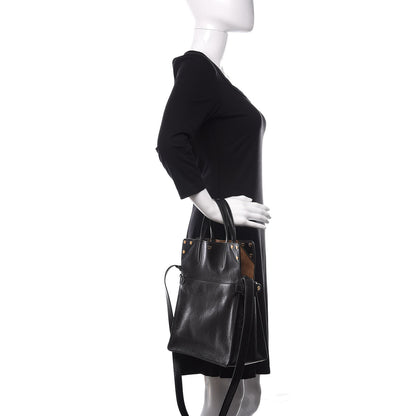 Fendi Agnello Old Shine Vitello Go Rain Small Flip Tote Black Marrone 2 of 12