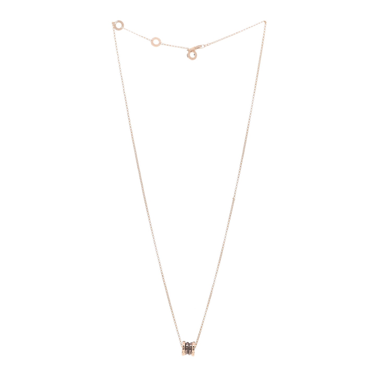 18K Rose Gold Cermet Small B.Zero1 Pendant Necklace