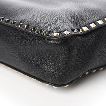 Valentino Garavani Pebbled Calfskin Small Rockstud Flip-Lock Messenger Bag Black 8 of 10