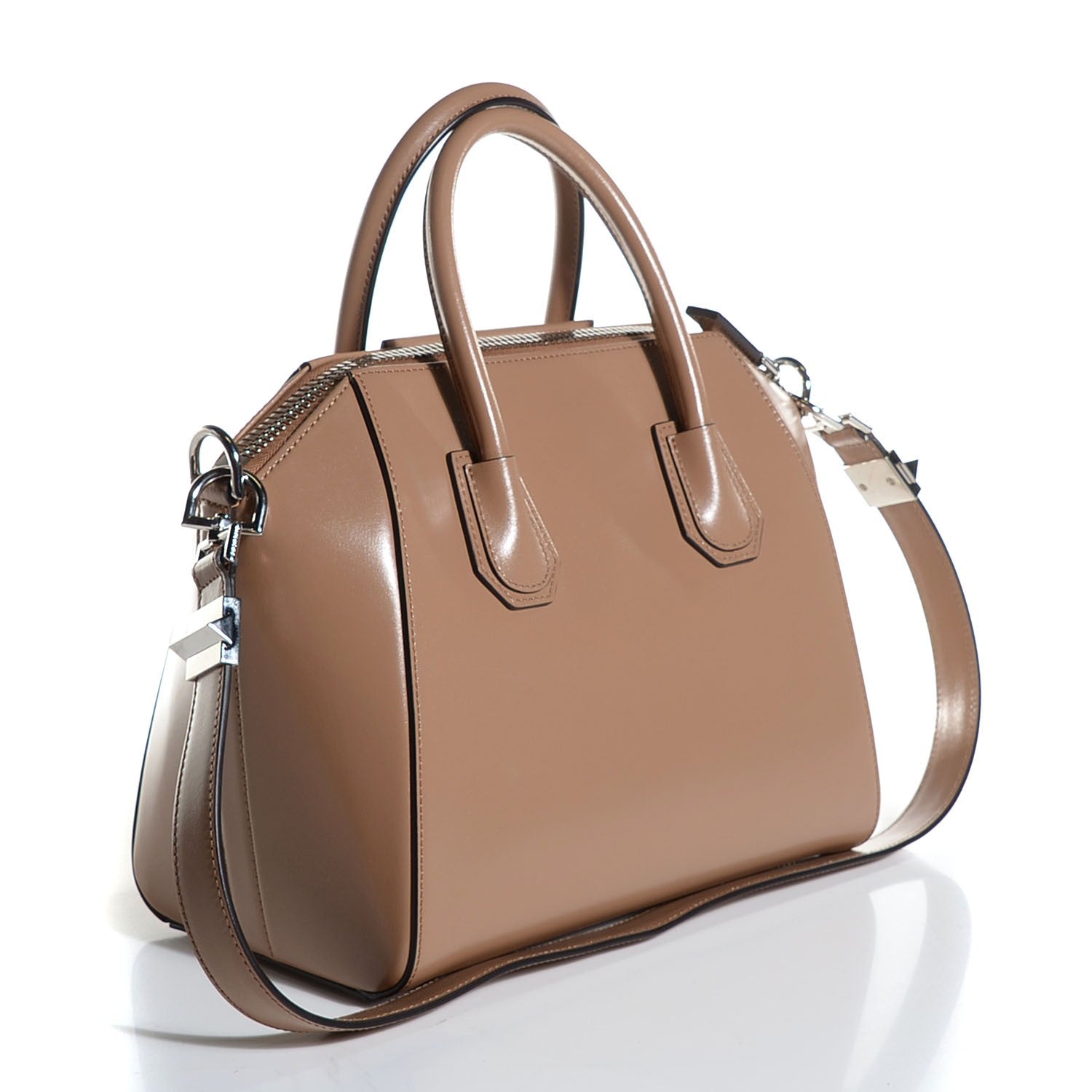 Givenchy Shiny Lord Calfskin Small Antigona Dark Beige 3 of 9