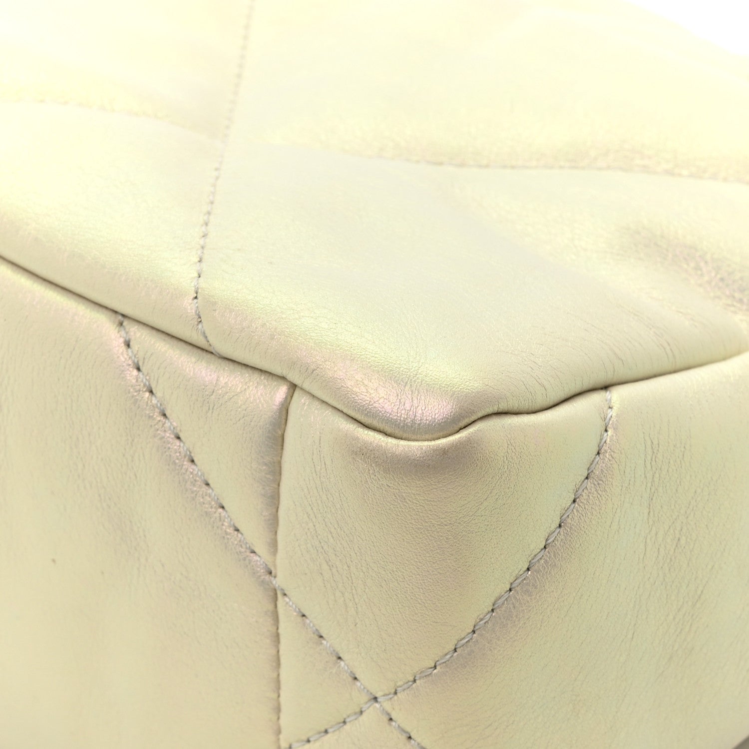 Chanel Iridescent Calfskin Quilted Medium Chanel 19 Flap White 14 of 14
