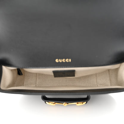 Gucci Azalea Calfskin Web Mini Horsebit 1955 Shoulder Bag Black 5 of 12
