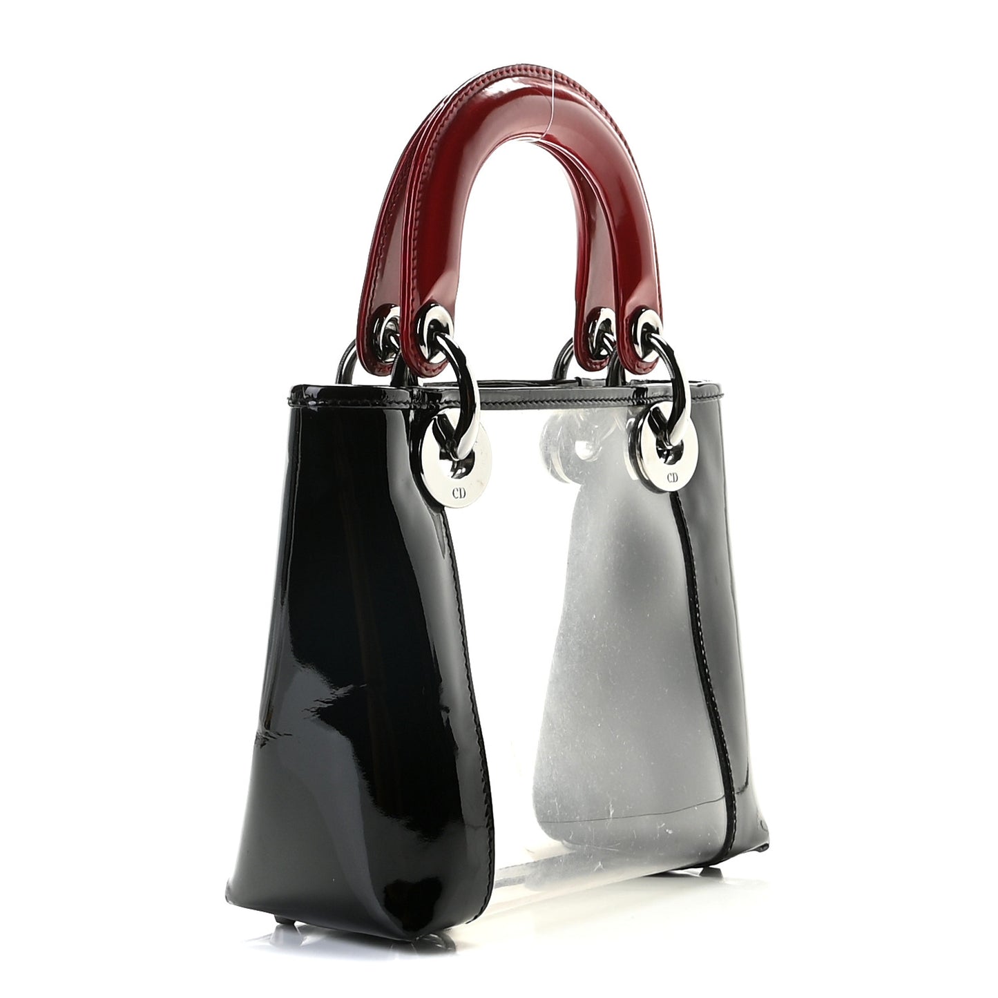 Patent PVC Mini Lady Dior Black Red