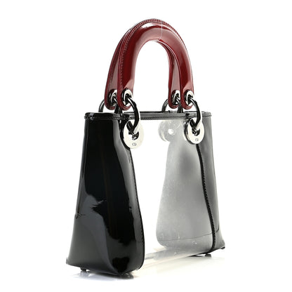 Christian Dior Patent PVC Mini Lady Dior Black Red 2 of 8