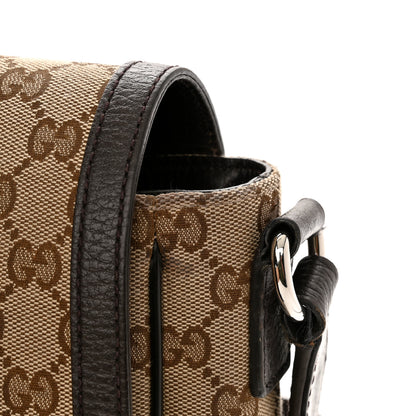 Gucci Monogram Large Flap Messenger Bag Beige Dark Brown 11 of 13