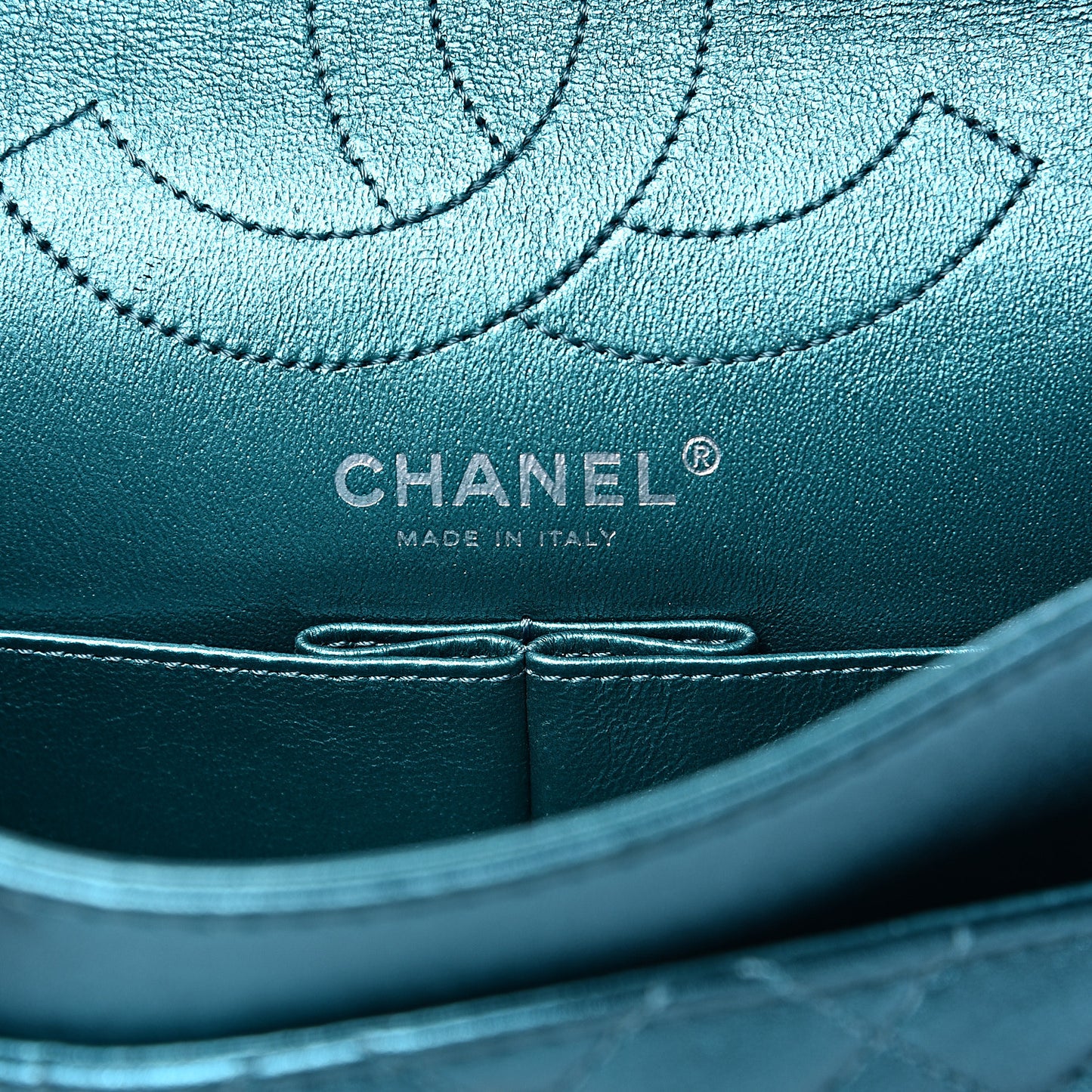Metallic Calfskin 2.55 Reissue 225 Flap Turquoise