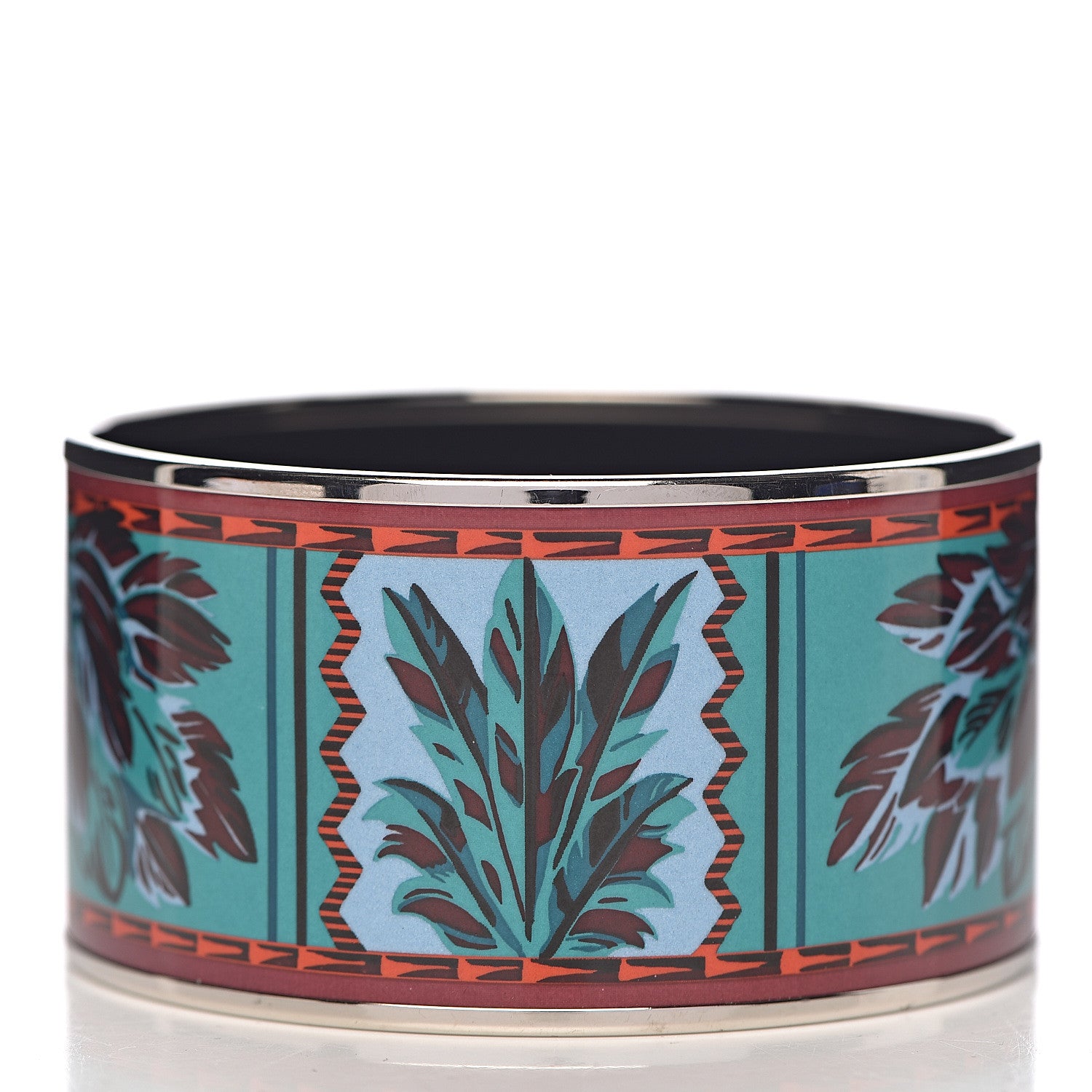 Hermes Enamel Printed Extra Wide Brazil Bracelet 65 Veneneux 3 of 6