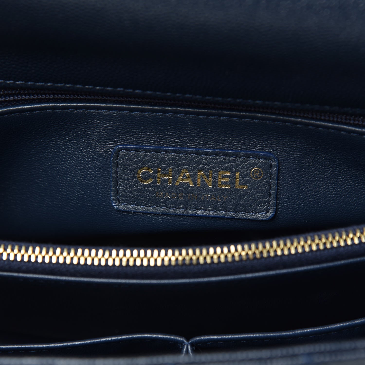 Chanel Caviar Lizard Embossed Quilted Small Coco Handle Flap Navy Blue 6 of 11