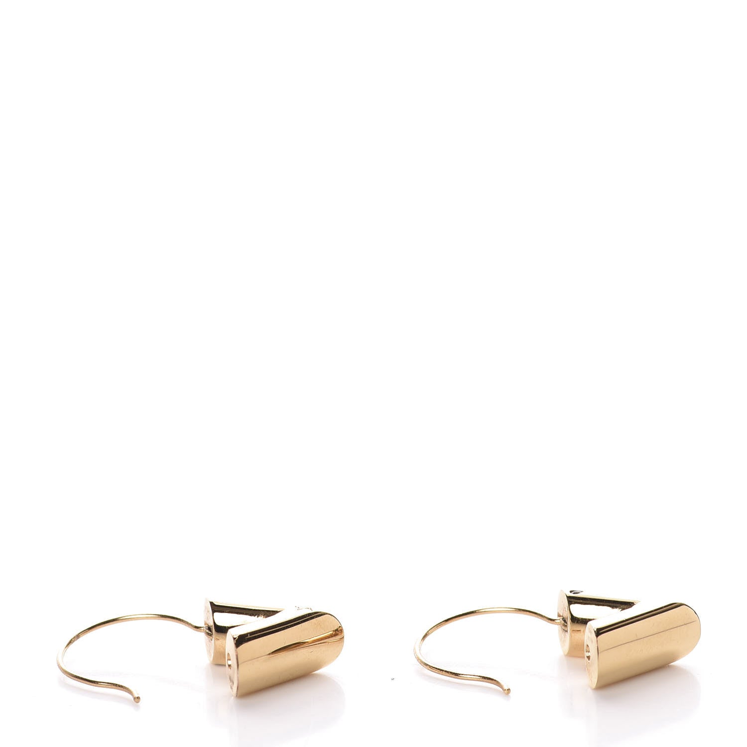 Louis Vuitton Brass Essential V Hoop Earrings Gold 3 of 4