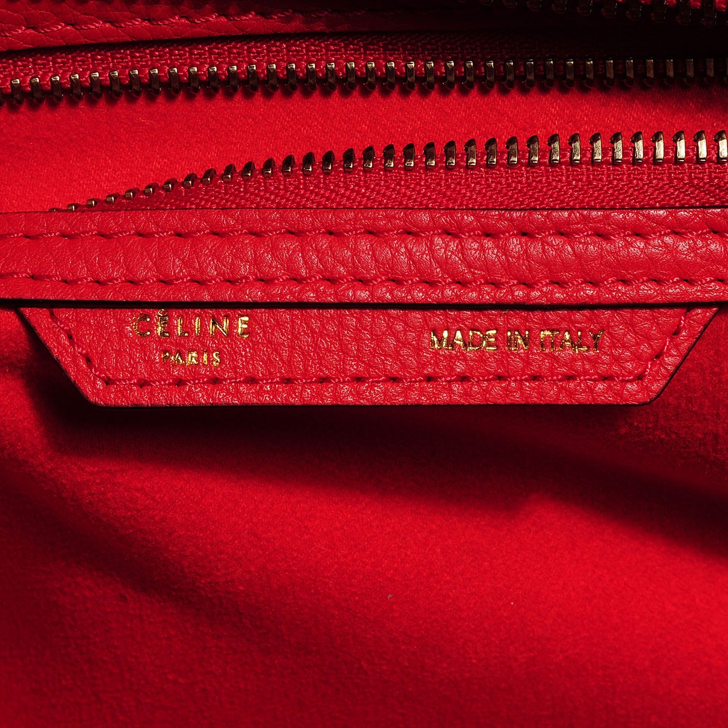Drummed Calfskin Micro Luggage Coquelicot