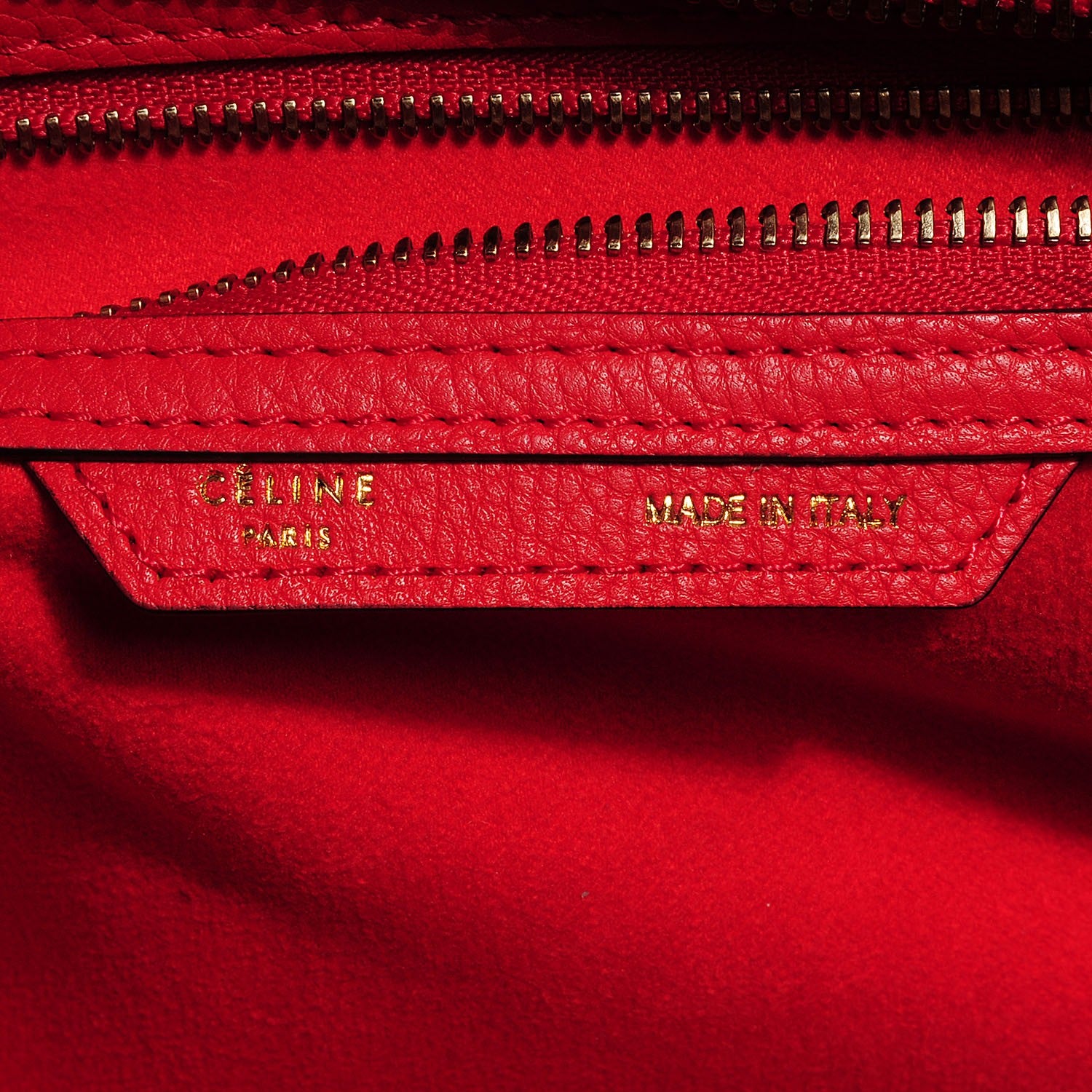 Celine Drummed Calfskin Micro Luggage Coquelicot 6 of 7