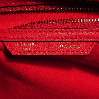 Celine Drummed Calfskin Micro Luggage Coquelicot 6 of 7