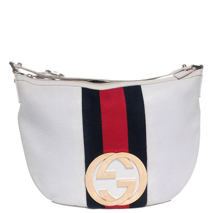 Gucci Leather Web Blondie Hobo White 1 of 8