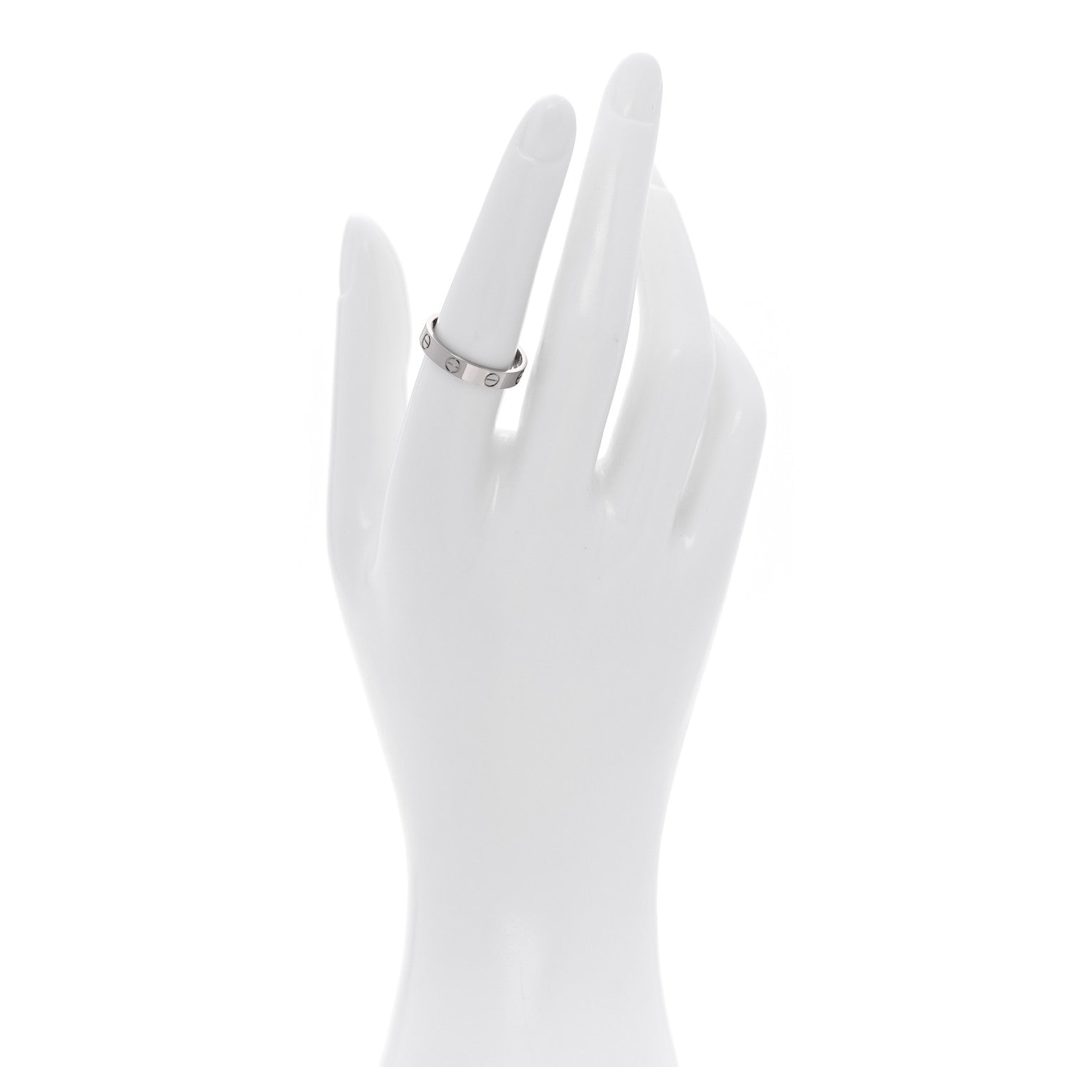 Cartier 18K White Gold 3.5mm LOVE Wedding Band Ring 55 7.25 2 of 5
