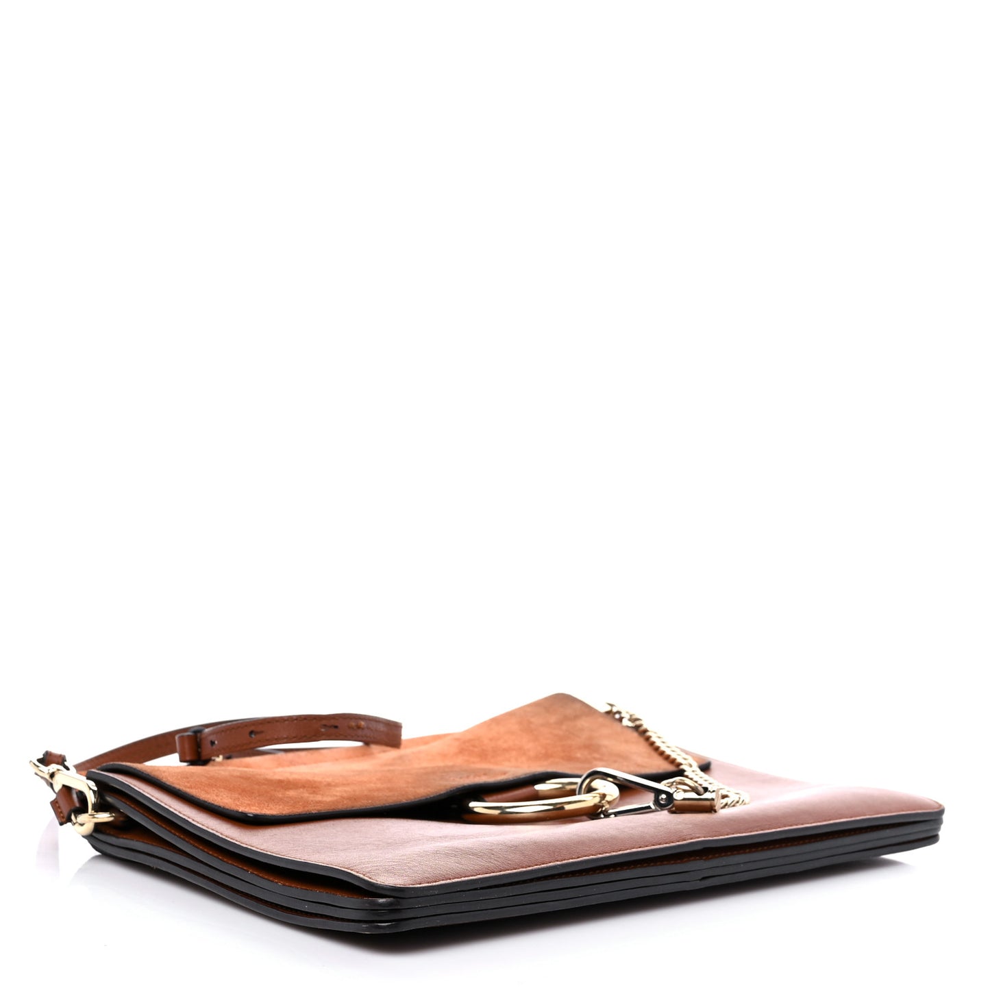 Suede Calfskin Medium Faye Shoulder Bag Tobacco